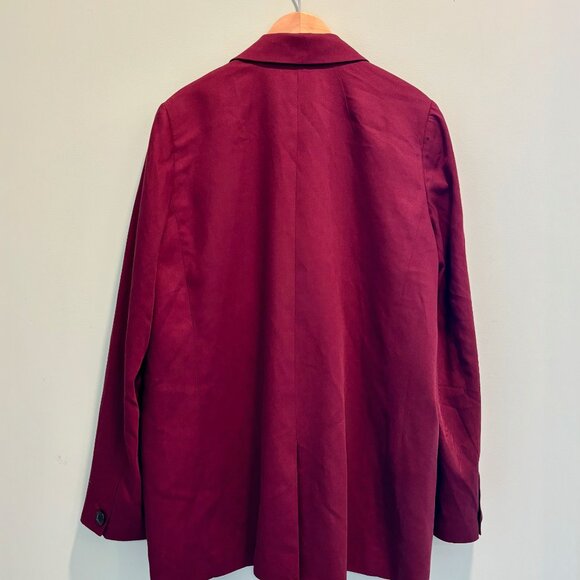 Madewell Caldwell Double Breasted Blazer Red Burgundy Long Classic Jacket - Picture 5 of 9